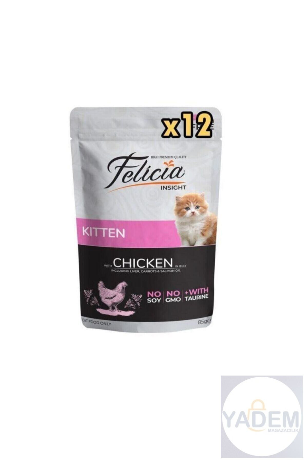 Tahılsız 85 Gr Yavru Tavuklu Yaş Kedi Maması (12 Adet)