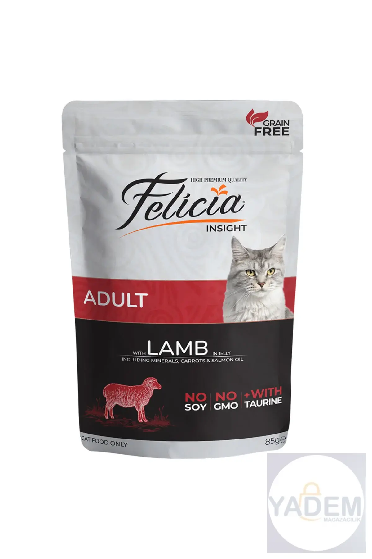 Tahılsız Kuzulu Yetişkin Pouch Kedi Konservesi 85 Gr 12' Li Paket