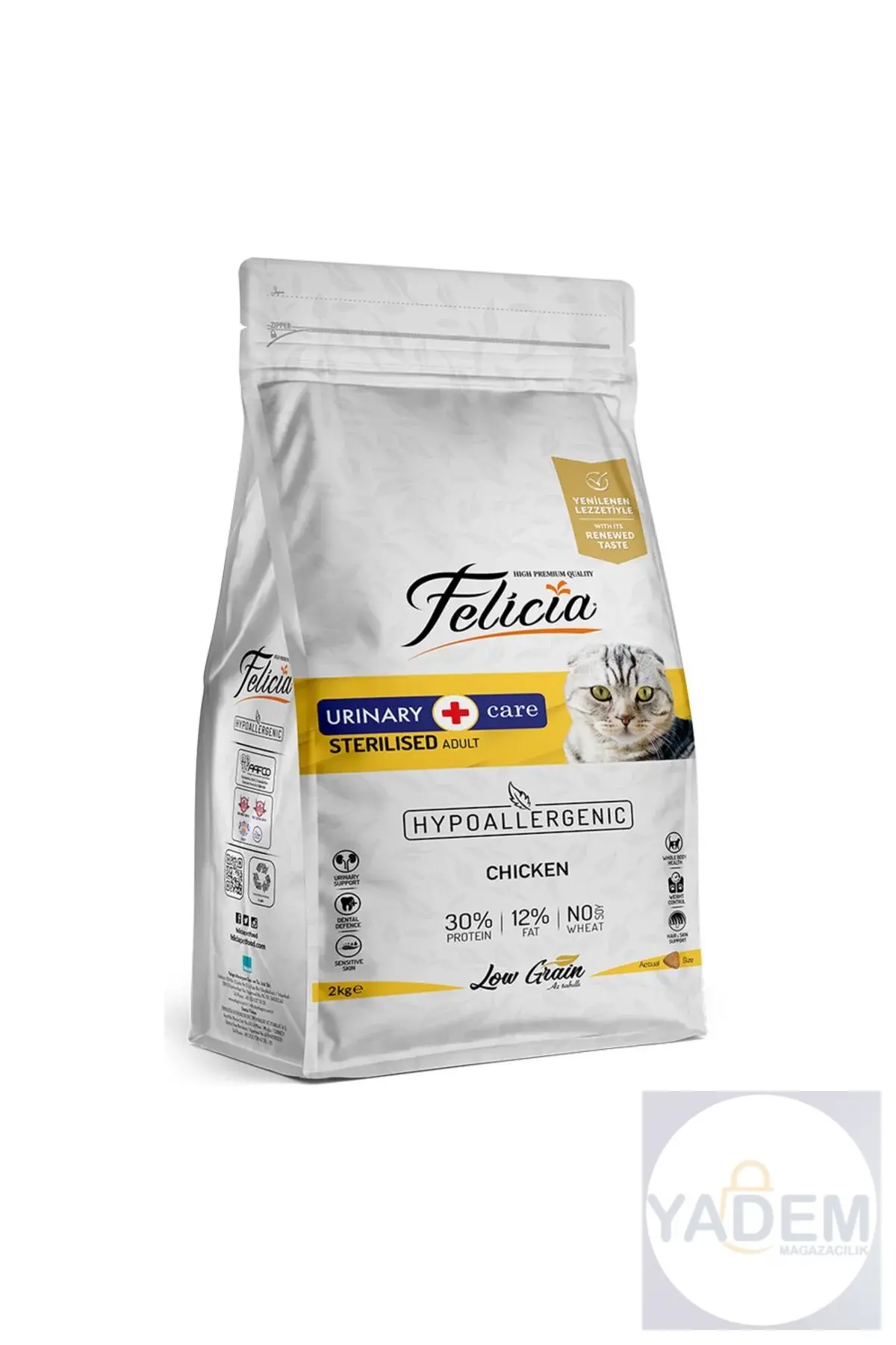 2 kg Sterilised Tavuklu Az Tahıllı HypoAllergenic Kedi Maması