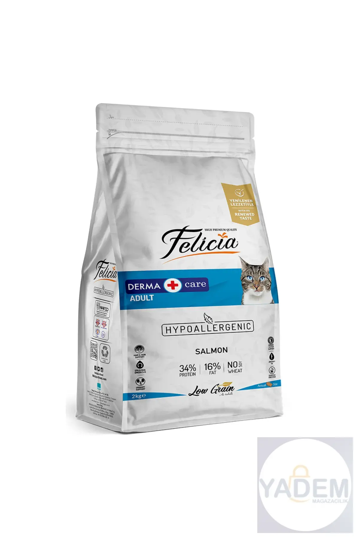 2 Kg Yetişkin Somonlu Az Tahıllı HypoAllergenic Kedi Maması