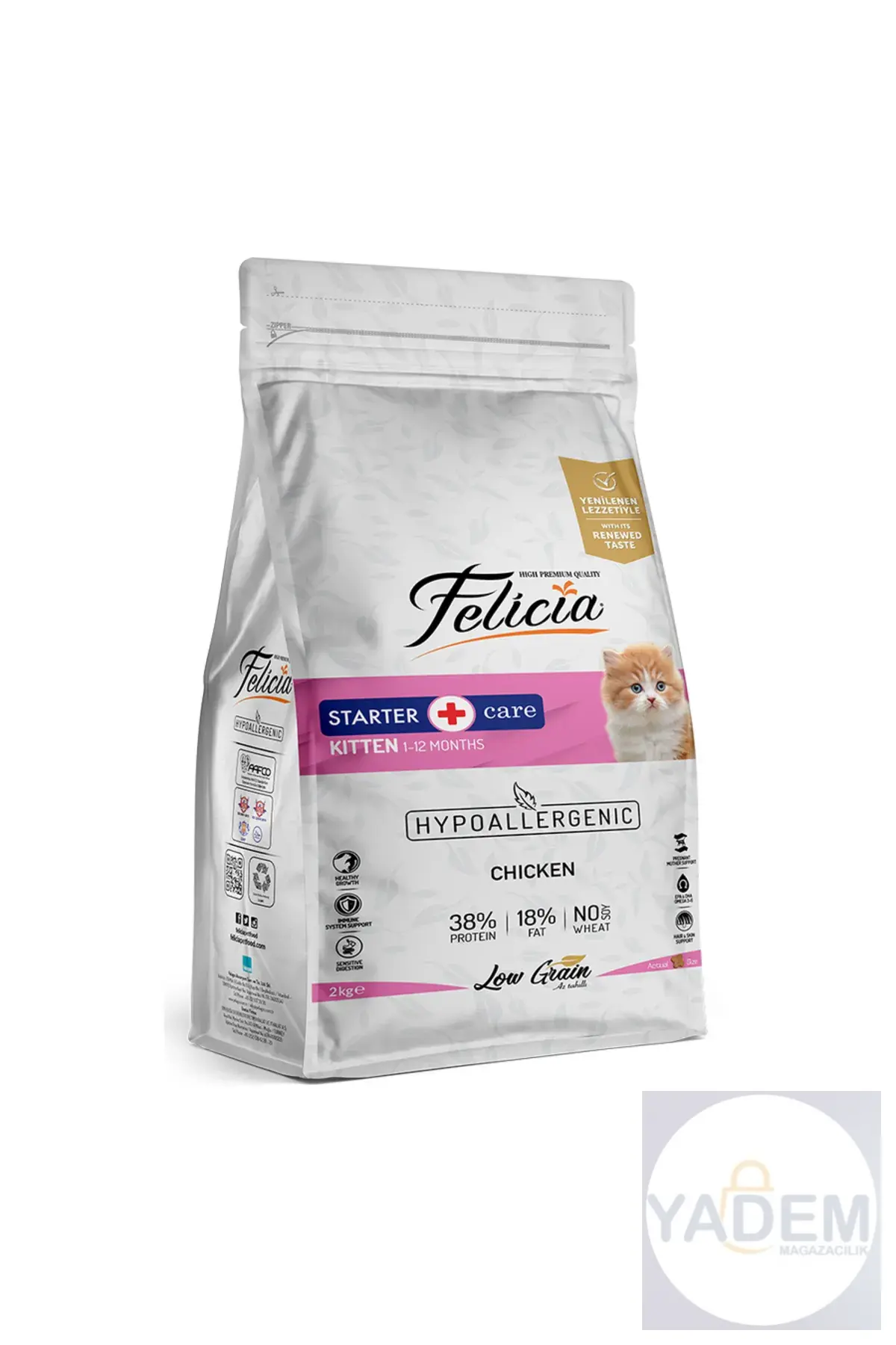 2 Kg Yavru Tavuklu Az Tahıllı HypoAllergenic Kedi Maması