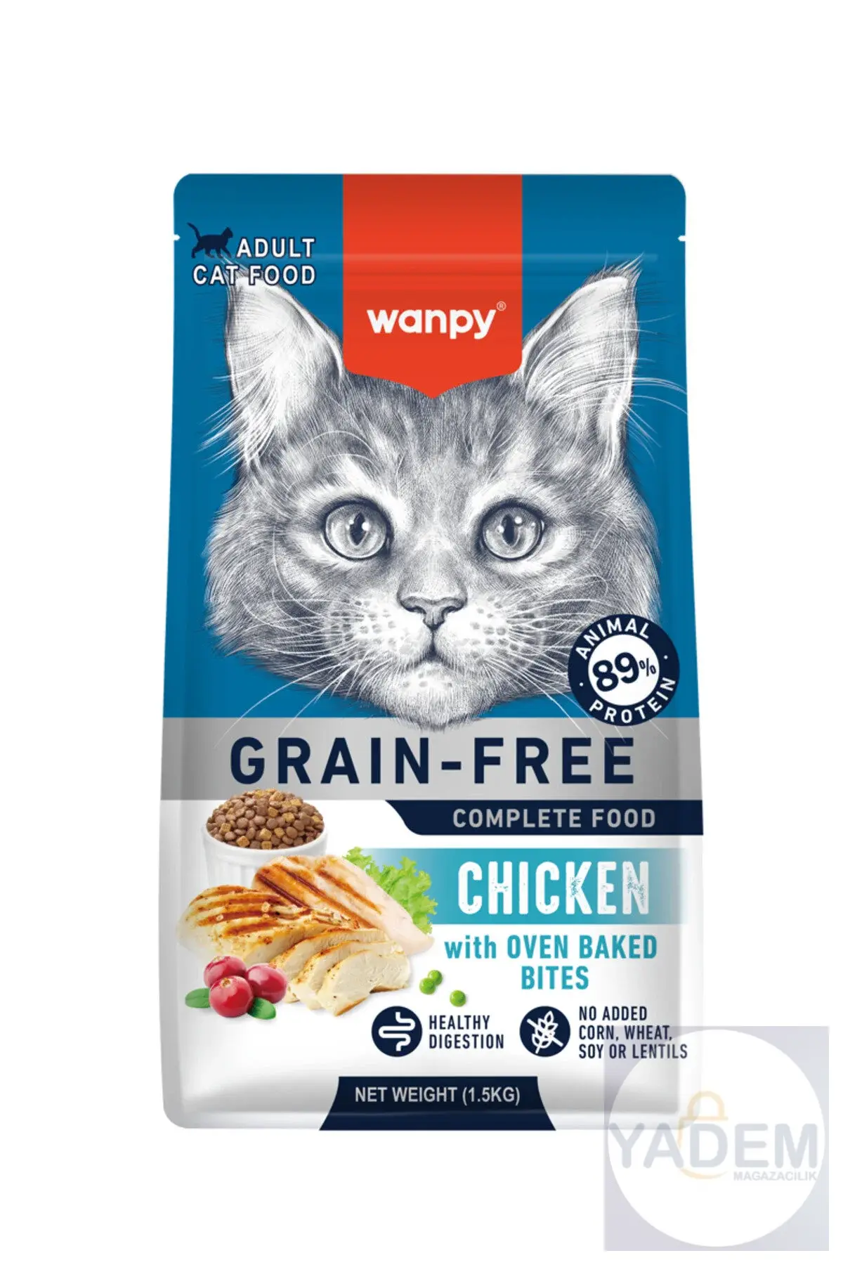 Tahılsız Süper Premium %89 Hayvansal Protein İçerikli Tavuklu 1.5 Kg Kedi Maması