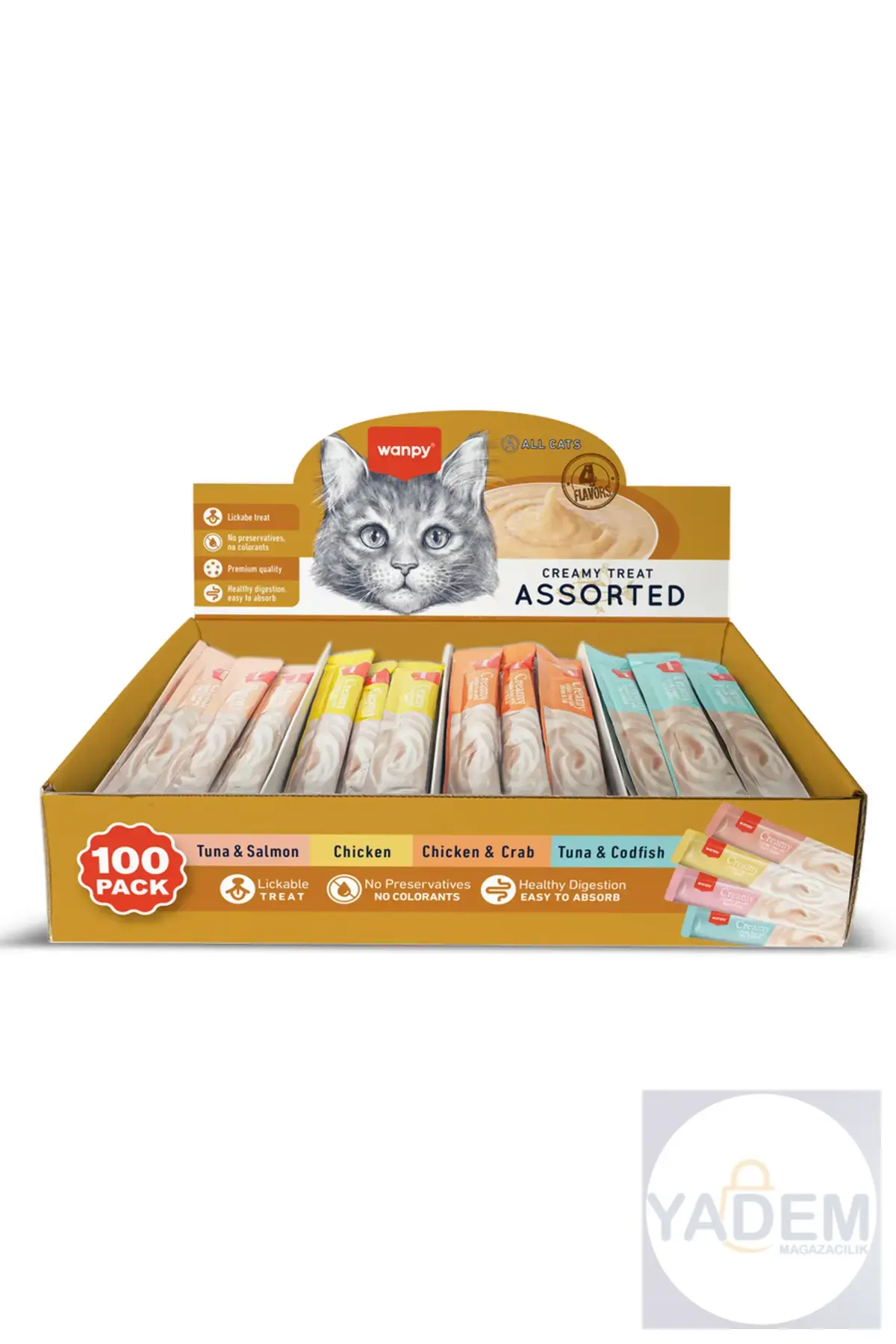 Karışık 4 Lezzet 100'lü Krema Kedi Ödülü 100*14 gr
