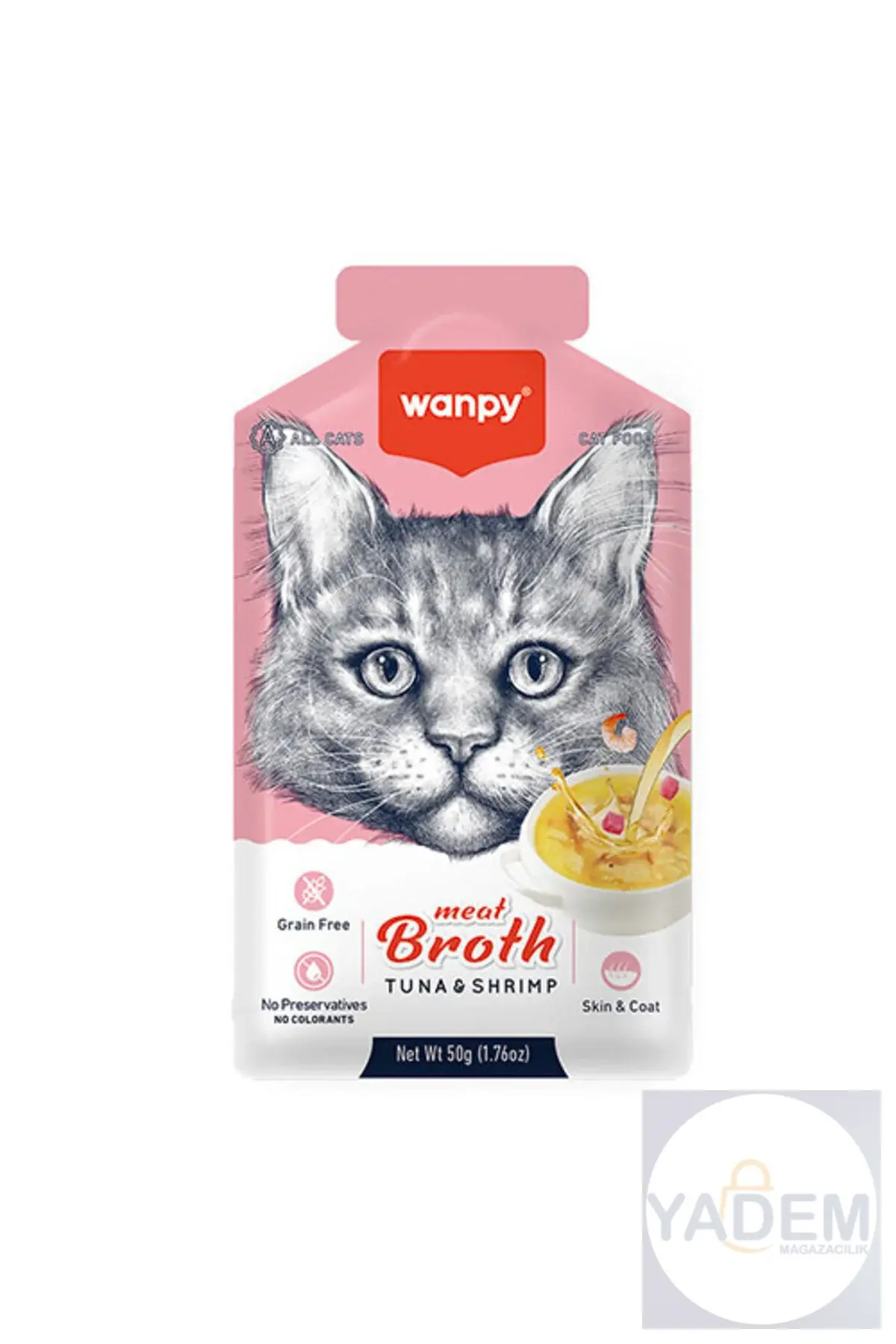 Ton Balıklı ve Karidesli Tahılsız Kedi Çorbası 50 Gr