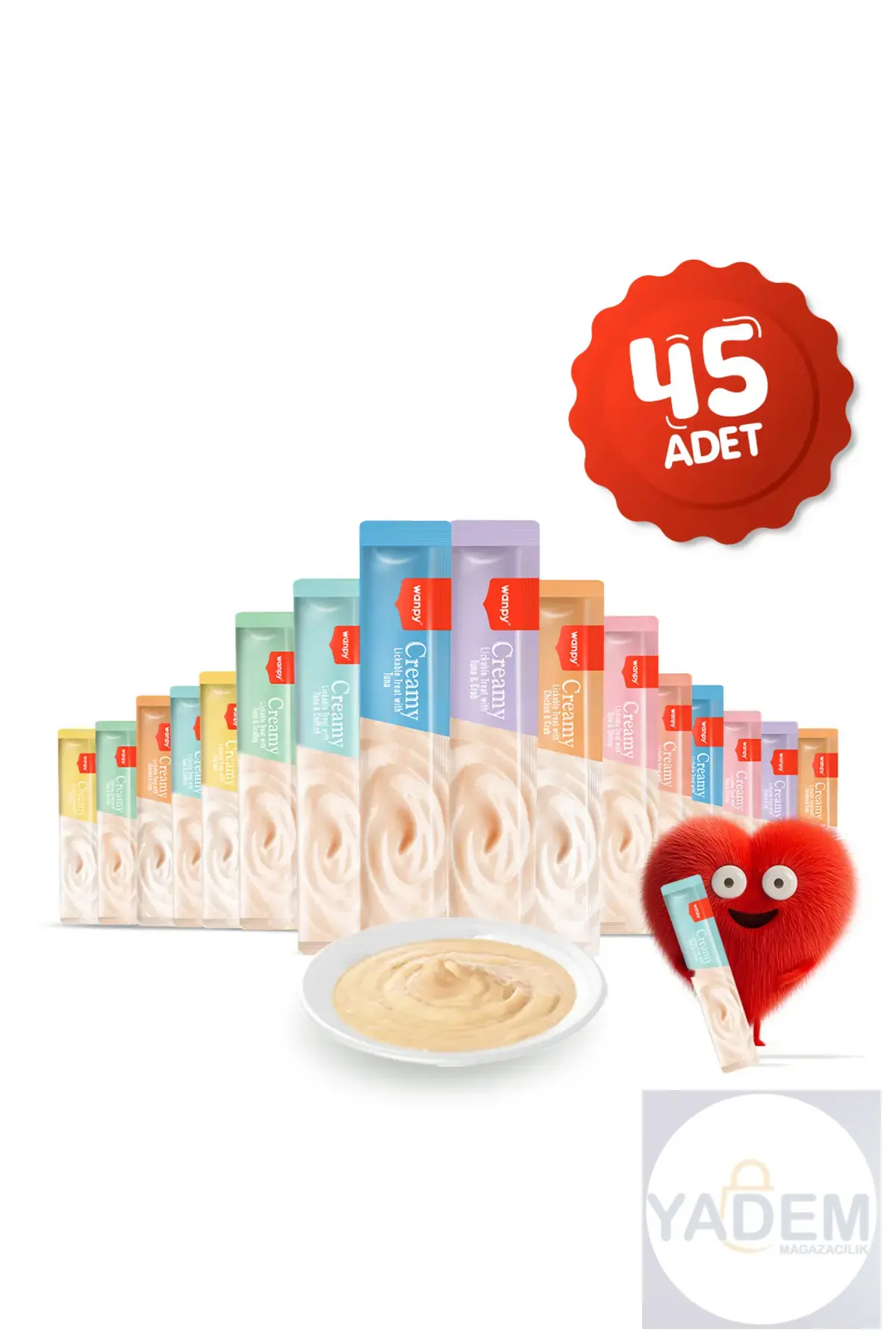 Creamy Cat Treat Karışık Krema Sıvı Kedi Ödül Maması 45 Adet X 14 Gram