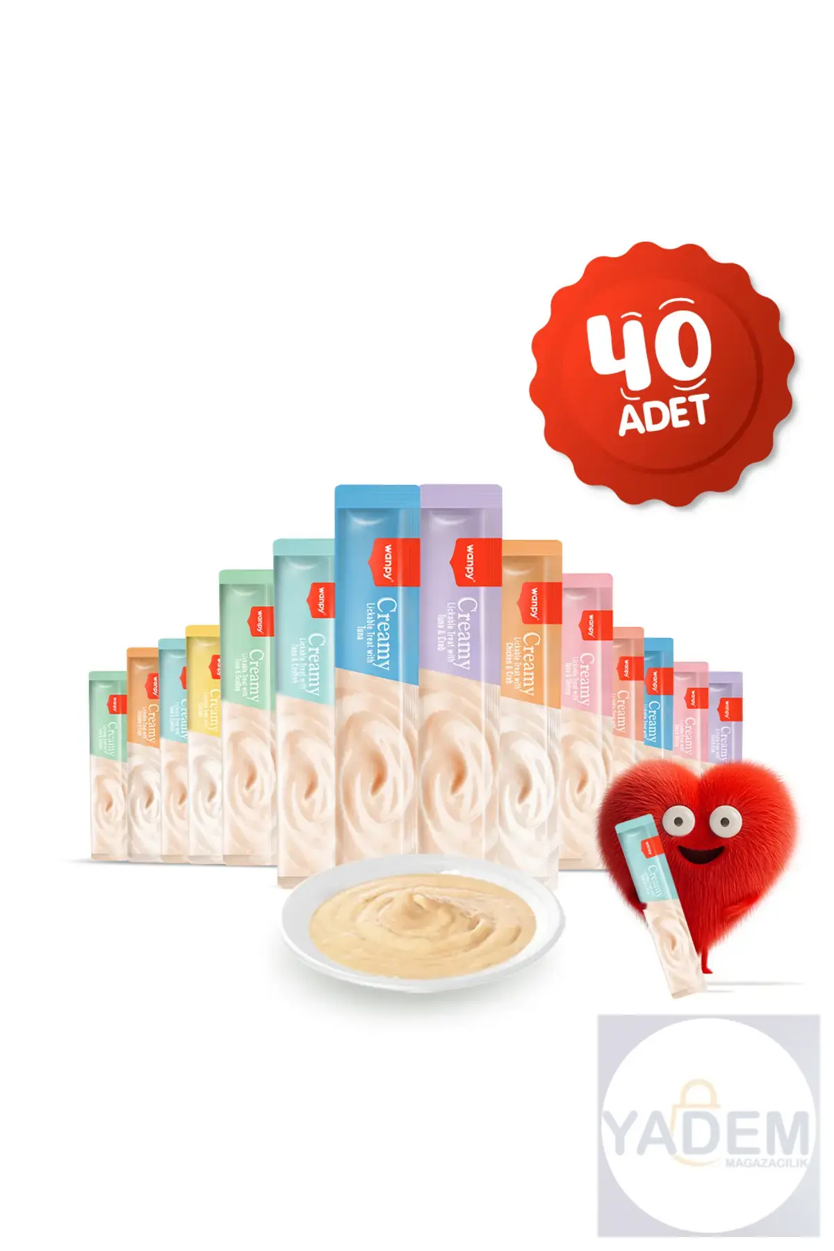 Creamy Cat Treat Karışık Krema Sıvı Kedi Ödül Maması 14 Gr X 40 Adet