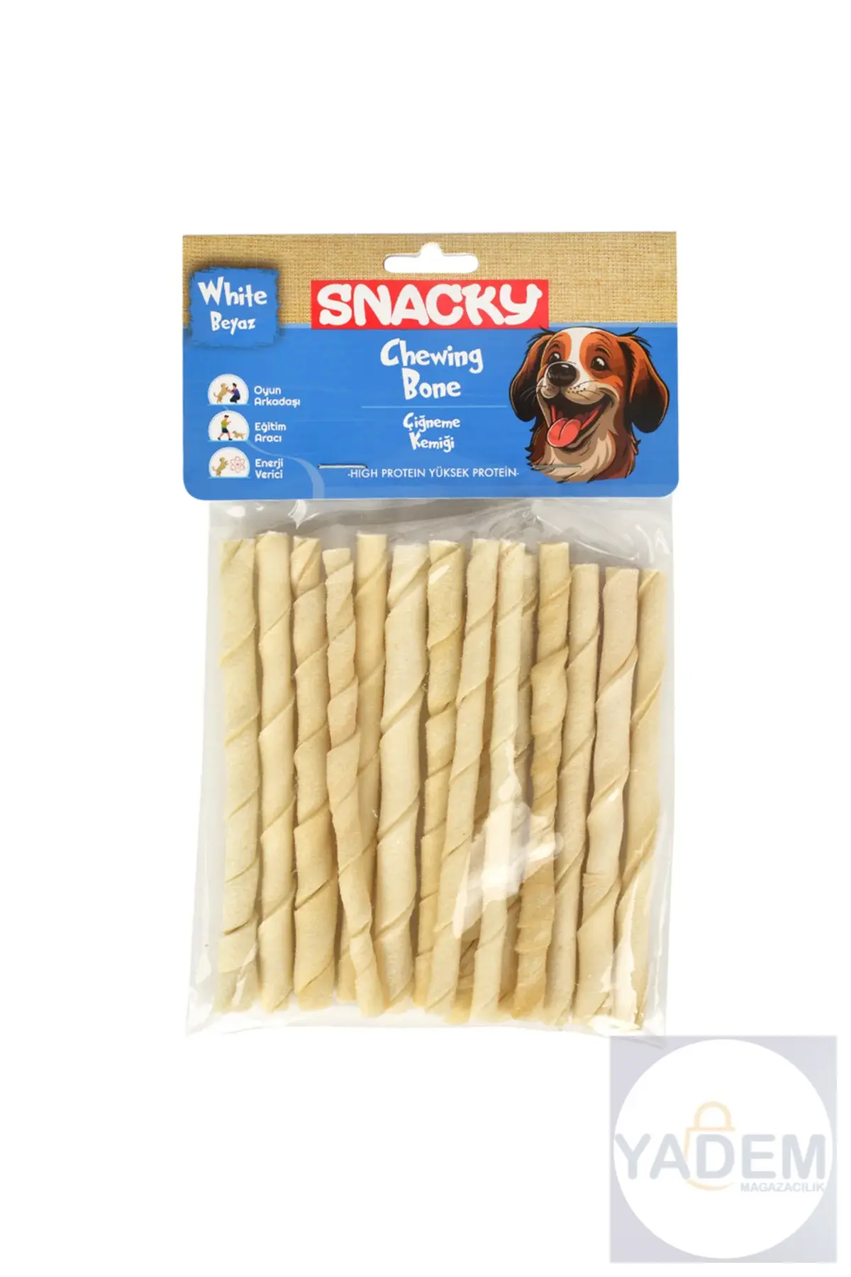 Beyaz Köpek Burgu Çubuk 15'li *13cm *105g *10 Paket