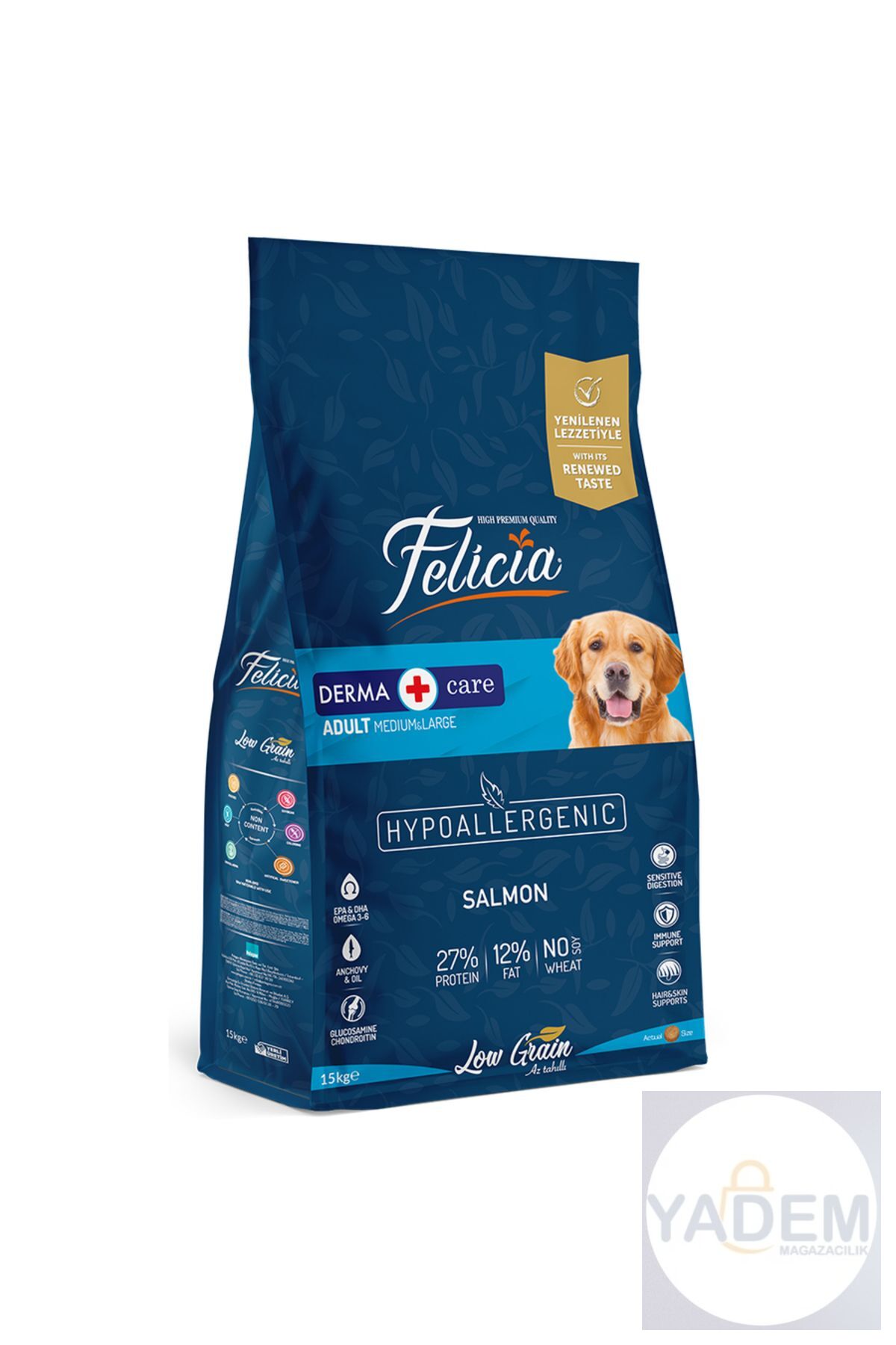 15 Kg Yetişkin Somonlu M/Large Az Tahıllı Breed HypoAllergenic Köpek Maması