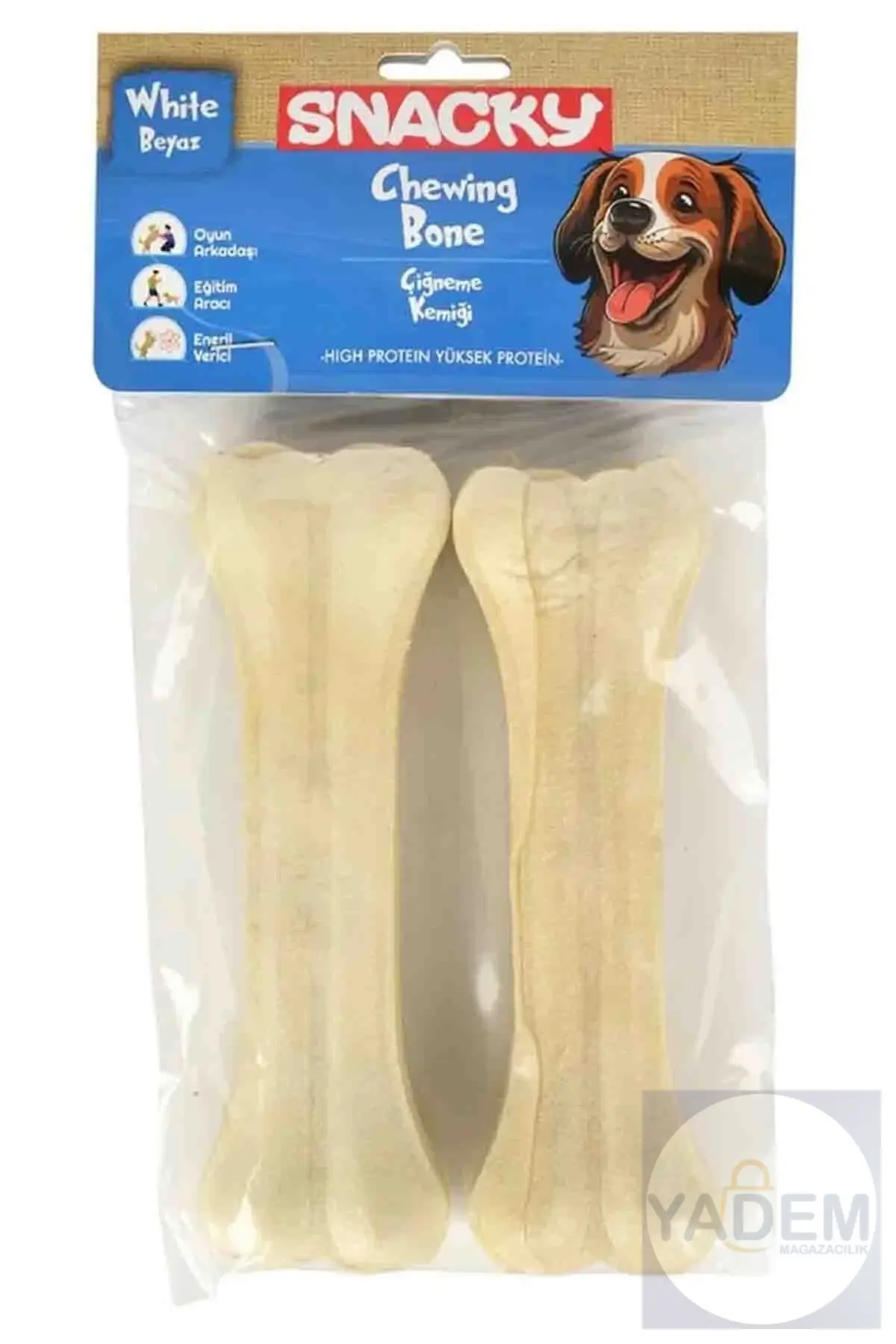 Beyaz Köpek Çiğneme Kemiği 15cm 2li