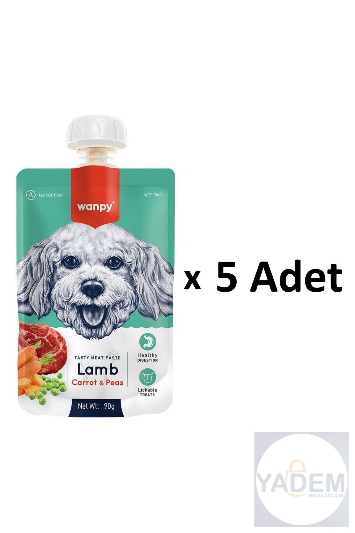 Taze Kuzulu Havuçlu Köpek Et Ezmesi 90 Gr x 5 Adet