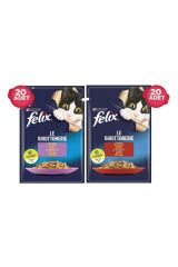 Felix Kuzu Etli Ve Sığır Etli Karışık Pouch Kedi Yaş Mama Konserve 40 X 85 Gr.