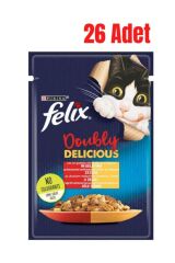 Felix Sığır Etli Ve Kümes Hayvanlı Kedi Pouch 85 gr X 26 Adet
