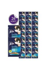 Pouch Çifte Lezzet Somonlu Ve Sardalyalı Yetişkin Kedi Konservesi 26 Adet 85 gr - Petshopundan