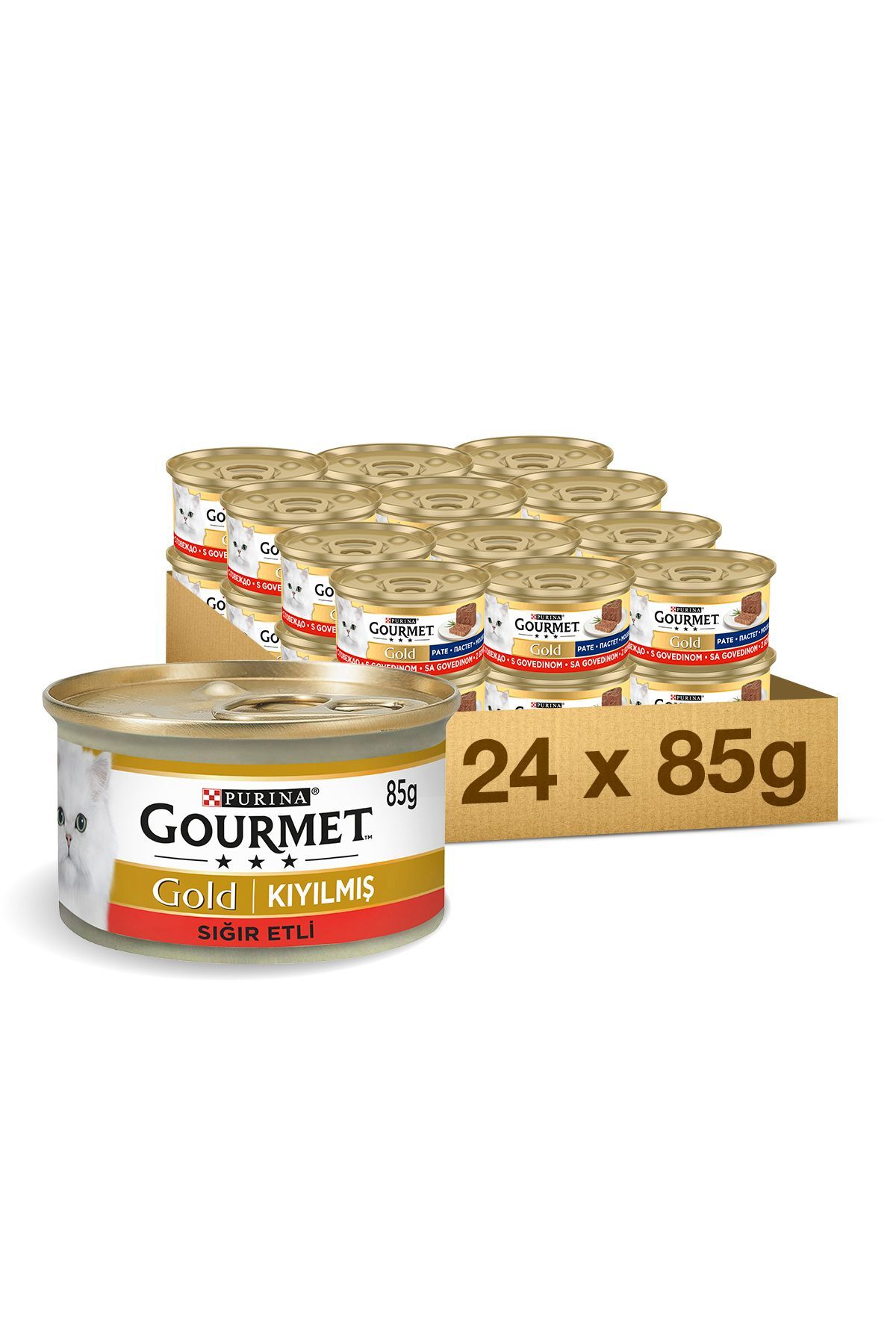 Kıyılmış Sığır Etli Kedi Konservesi 85 gr 24 Adet