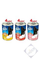 3 Çeşit Karışık Konserve Yetişkin Maması 12 X 400 Gr