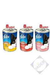 Felix 3 Çeşit Karışık Konserve Yetişkin Maması 24 X 400 Gr