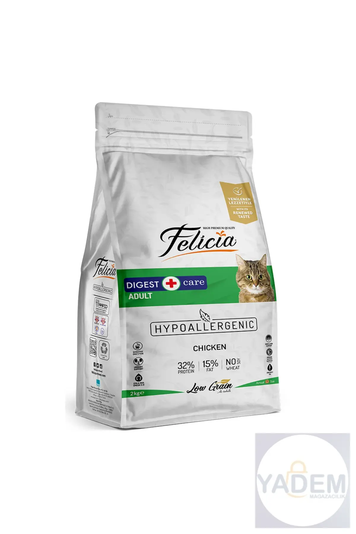 2 Kg Yetişkin Tavuklu Az Tahıllı HypoAllergenic Kedi Maması