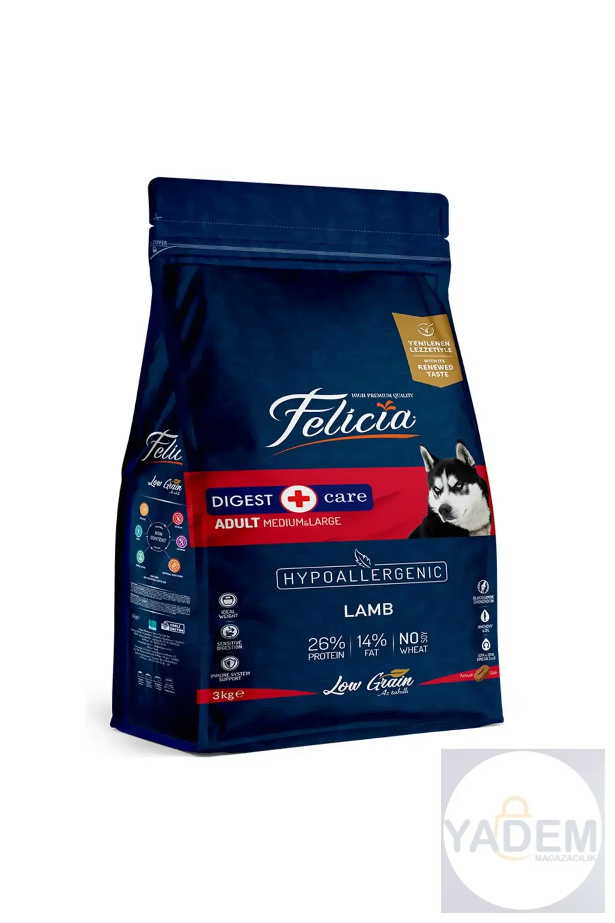 3 Kg Yetişkin Kuzulu M/Large Az Tahıllı Breed HypoAllergenic Köpek Maması