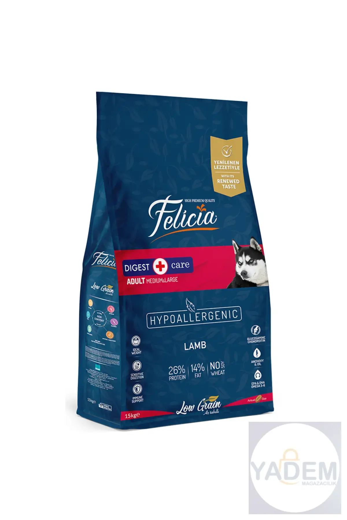 15 Kg Yetişkin Kuzulu M/Large Az Tahıllı Breed HypoAllergenic Köpek Maması