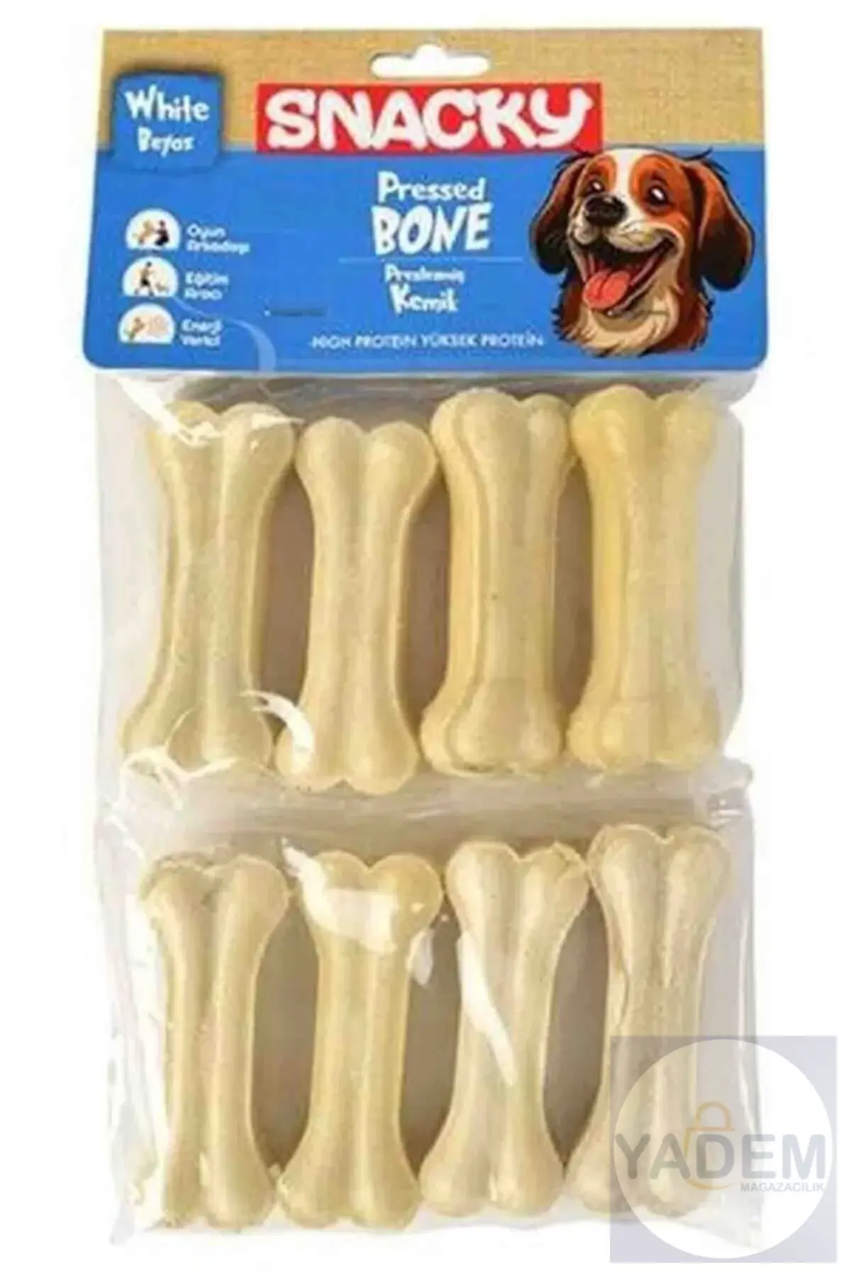 Beyaz Köpek Çiğneme Kemiği 7,5cm 8li Luxury